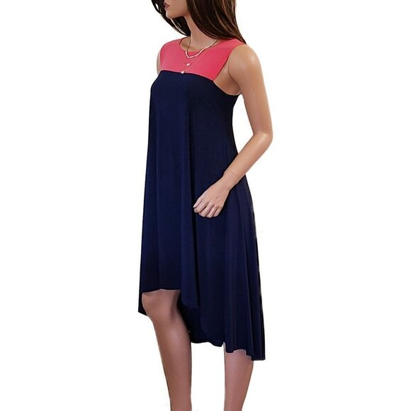 NWT Nik & Nash Soft Jersey Color Block Hi-low Hem Mini Dress - Picture 3 of 6